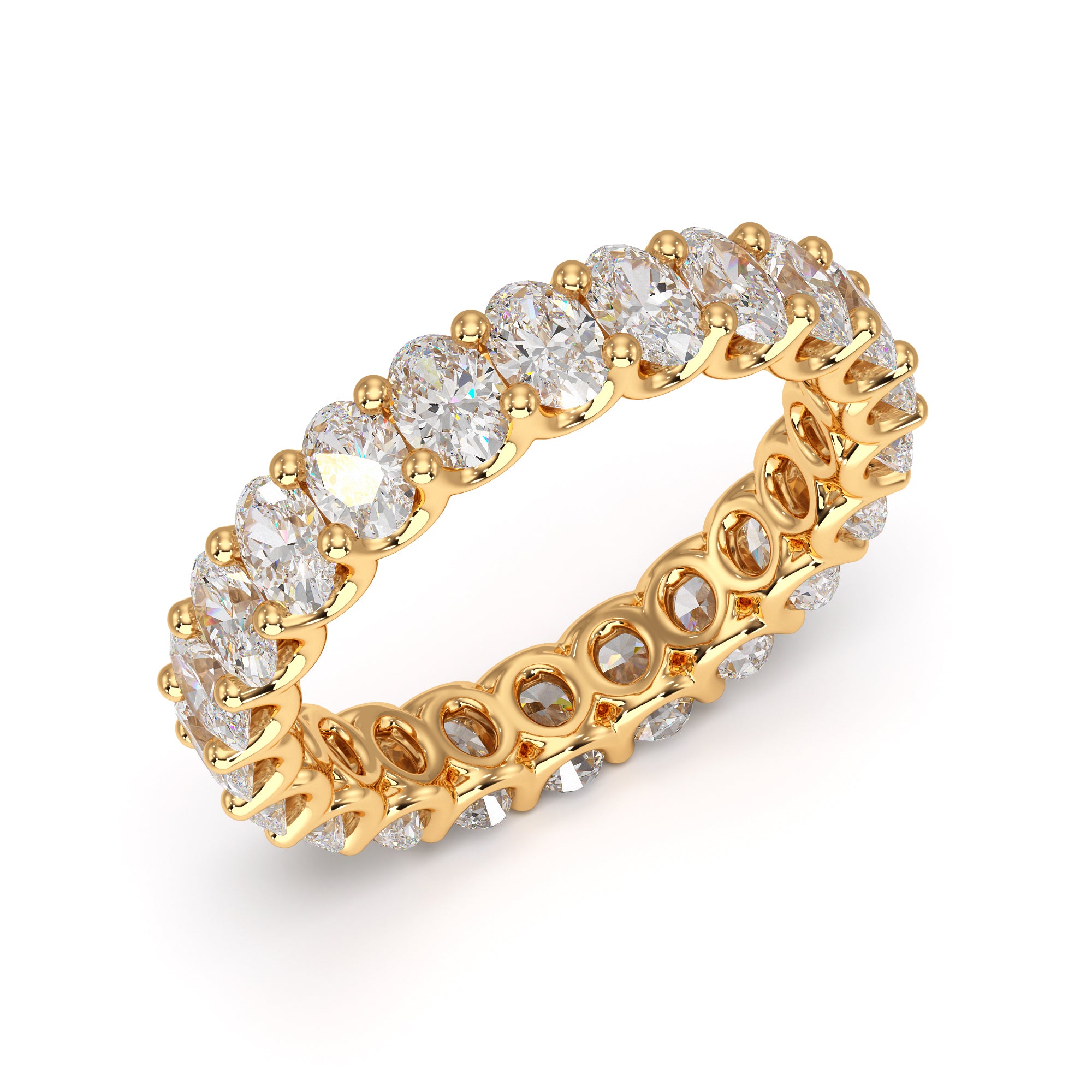 Oh for Eternity – alliansering i 14 kt gult gull med ovale lab-grown diamanter – Haute Rocks