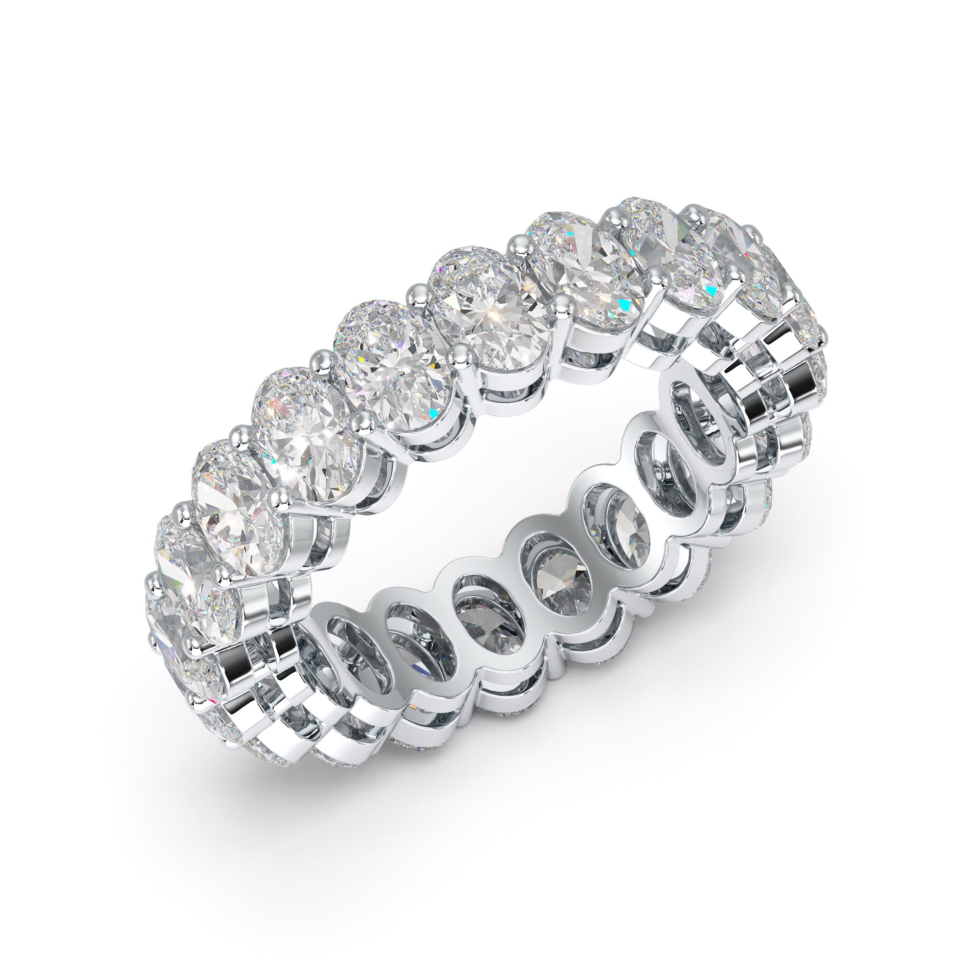 Oh for Eternity – diamant eternity-ring med ovale lab-grown diamanter i hvitt gull – Haute Rocks